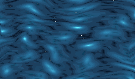 Flowing water surface bent along the streamlines